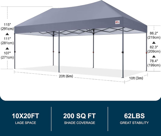 MASTERCANOPY Durable Pop Up Canopy Tent 10x20