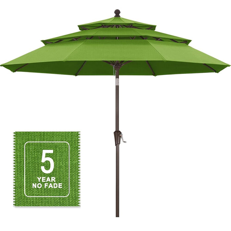 atleisure 9 round fade resistant easy open patio umbrella 9' Outdoor Umbrella, Outdoor Table Umbrella, Yard Umbrella, Market with 8 Sturdy Ribs, Push Button Tilt and Crank tilt and crank mechanism and a pole that fits most patio tables and umbrella stands Abba Patio 9ft Outdoor Patio