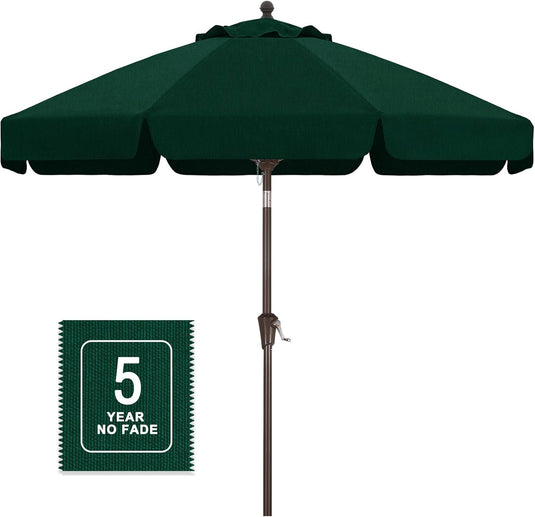 MASTERCANOPY 9FT Olefin Valance Patio Umbrella 5-Year-Non-Fading 8 Fiberglass Ribs