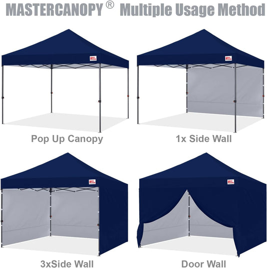 Leisure Sports Easy Pop-Up Canopy Tent with Sidewalls - 8x8, 10x10, 12x12