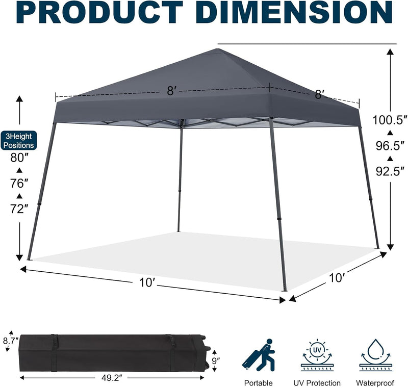 Load image into Gallery viewer, Leisure Sports Portable Pop-Up Canopy Tent with Large Base - 10x10
