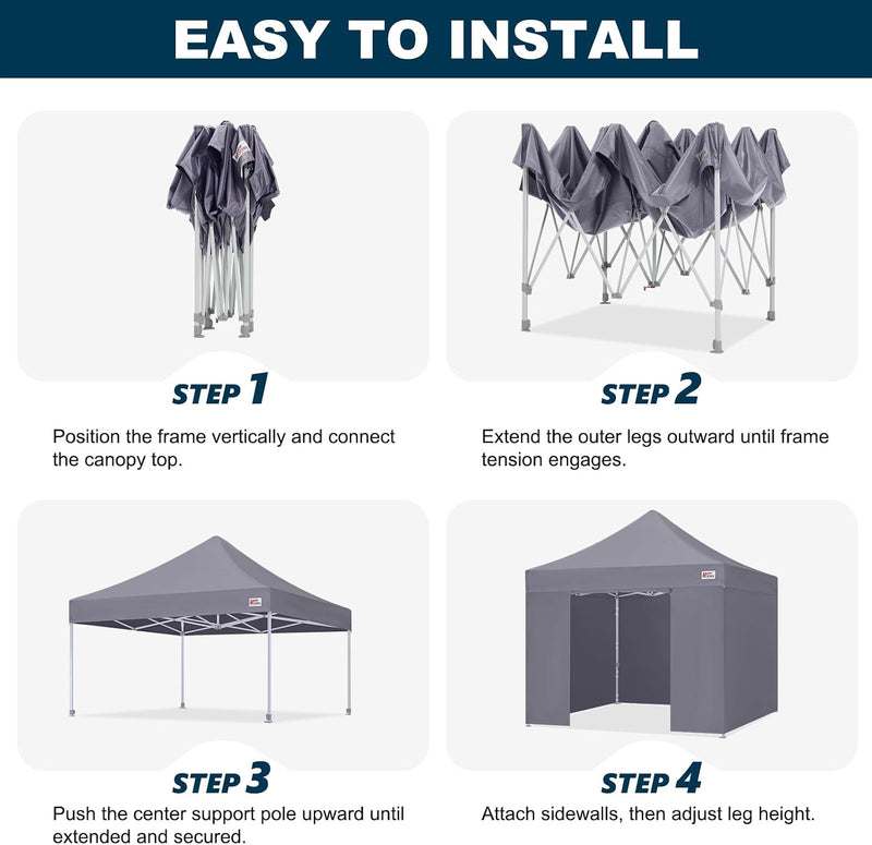 Load image into Gallery viewer, Mastercanopy Core-35 Premium Heavy Duty Instant Canopy Tent with Sidewalls - 10x10, 10x15, 10x20
