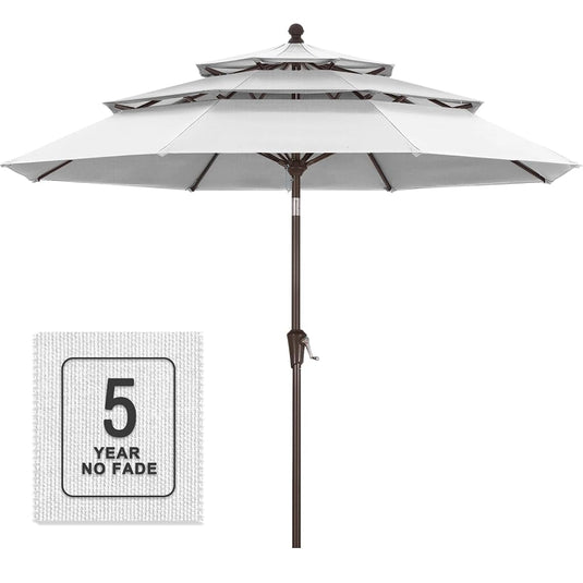 MASTERCANOPY 9ft 3-Tier Olefin Patio Umbrella 5-Year-Non-Fading