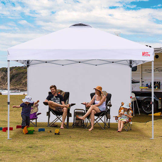 Leisure Sports 10x10/12x12 Durable Ez Pop-up Canopy Tent with 1 Sidewall