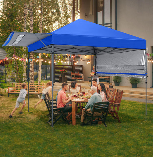 Leisure Sports 10x17 Pop-up Gazebo Canopy Tent with Double Adjustable Awnings