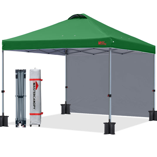 Leisure Sports Durable Ez Pop-Up Canopy Tent with One Sidewall - 8x8, 10x10, 12x12