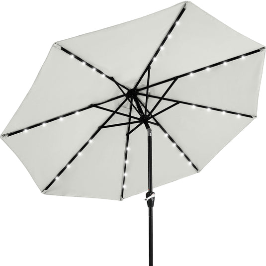 MASTERCANOPY Patio Umbrella with 32 Solar LED Lights 8 Ribs-CA