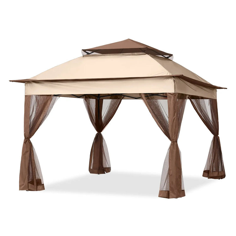 Load image into Gallery viewer, 11x11 Patio Gazebo Outdoor Pop Up Gazebo with Mesh Walls
