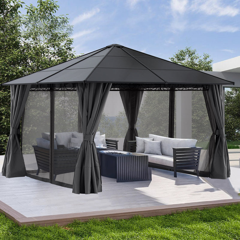 Load image into Gallery viewer, 10x10 Outdoor Hardtop Gazebo Aluminum Frame Polycarbonate Top Canopy
