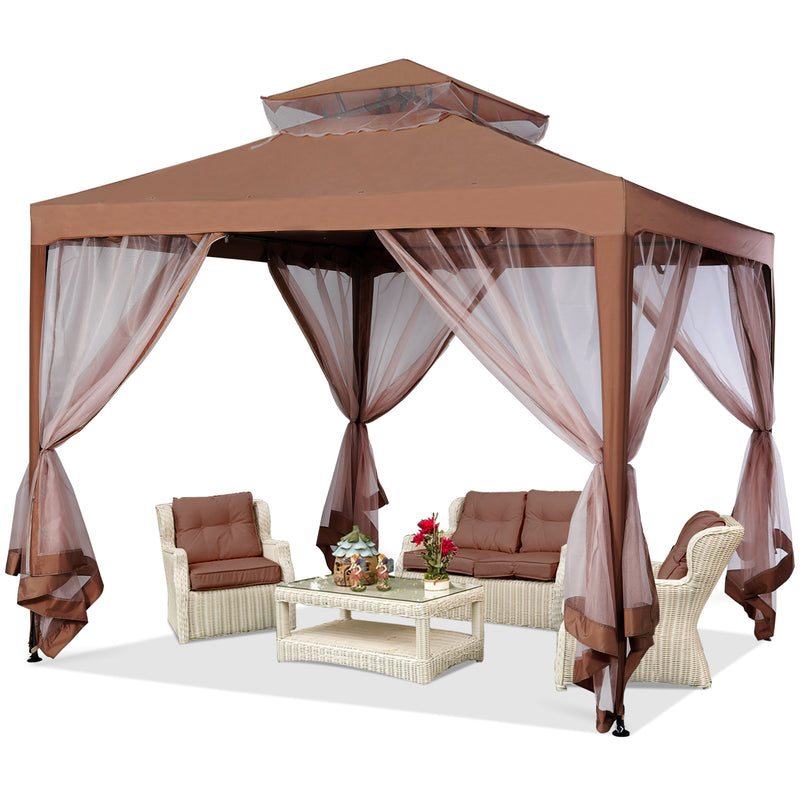 Load image into Gallery viewer, 10x10 Outdoor Patio Pop up Gazebo with Netting Walls

