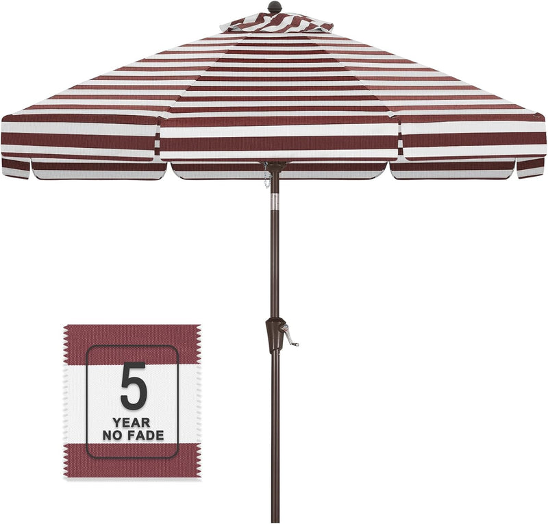 Load image into Gallery viewer, MASTERCANOPY 9FT Olefin Valance Patio Umbrella 5-Year-Non-Fading 8 Fiberglass Ribs
