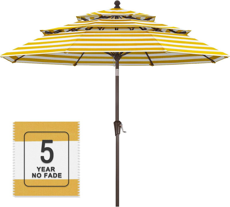 Load image into Gallery viewer, MASTERCANOPY 9ft 3-Tier Olefin Patio Umbrella 5-Year-Non-Fading
