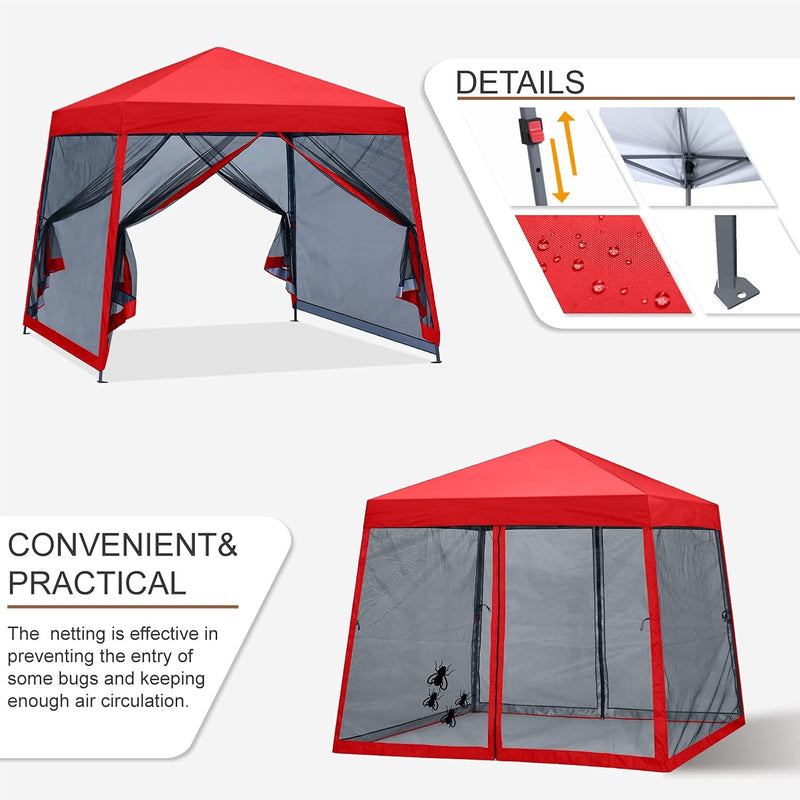 Load image into Gallery viewer, Leisure Sports Stable Pop-Up Canopy Tent with Mosquito Netting - 8x8, 10x10, 11x11
