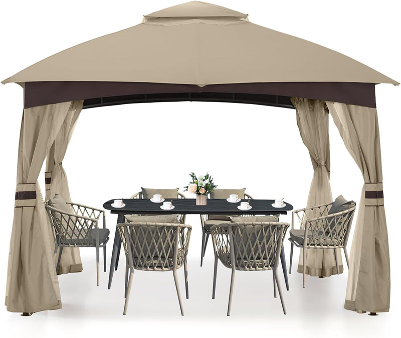Load image into Gallery viewer, 8x8/10x10/10x12 Outdoor Patio Garden Gazebo with Steel Farme and Netting Walls
