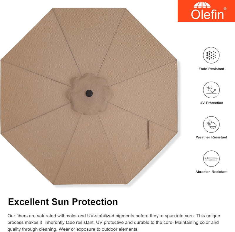 Load image into Gallery viewer, MASTERCANOPY Olefin 5-Year-Non-Fading 9ft Patio Outdoor Table Umbrella 8 Ribs
