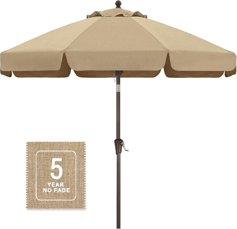 best non fade patio umbrella Midtown Umbrellas - 10-Year-No-Fade 8 Ft with Terylast Fabric, Auto-Tilt Aluminum Frame and 8 Reinforced Ribs for Deck, Pool, Garden & Beach square or rectangle table with 2 to 4 chairs The 9 Best Patio Umbrellas,