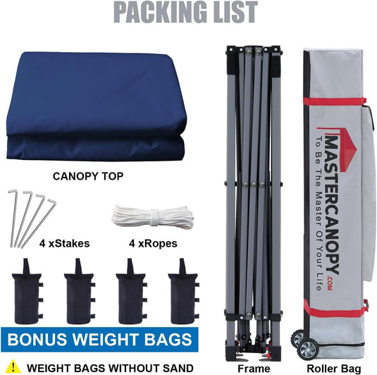 Leisure Sports Easy Pop-Up Canopy Tent with Sidewalls - 8x8, 10x10, 12x12
