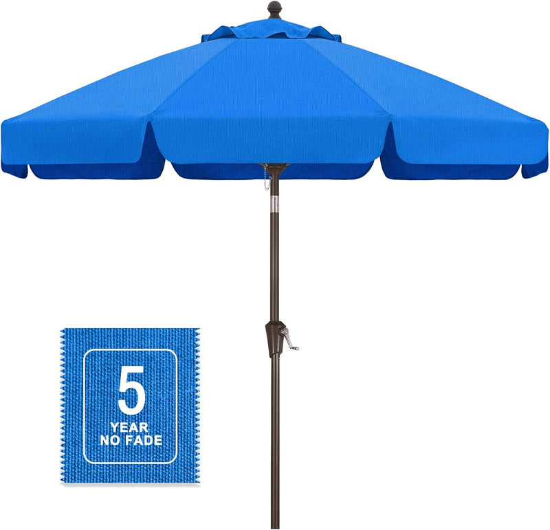Load image into Gallery viewer, MASTERCANOPY 9FT Olefin Valance Patio Umbrella 5-Year-Non-Fading 8 Fiberglass Ribs
