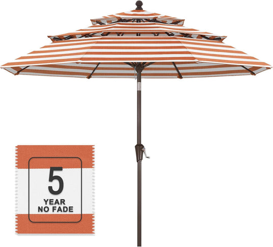 MASTERCANOPY 9ft 3-Tier Olefin Patio Umbrella 5-Year-Non-Fading