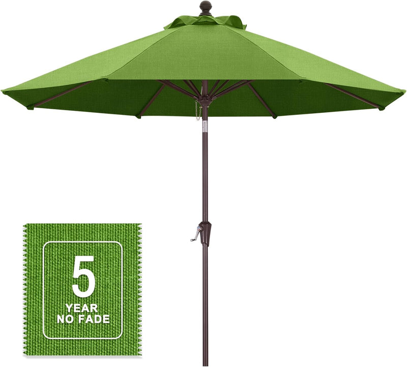 anti fade patio umbrella MASTERCANOPY Olefin 5-Year-Non-Fading 9ft Patio Outdoor Table Umbrella