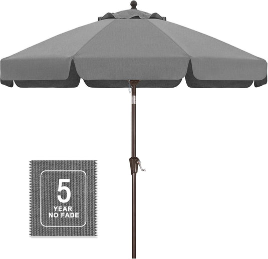 5 inch patio umbrella 10x6.5ft Rectangle with Crank and Steel Frame tilt and crank mechanism and a sturdy pole that fits most patio tables and umbrella stands 51LBS 20.5Inch Outdoor Umbrella Base