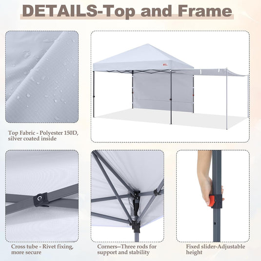 MASTERCANOPY 10x10 Pop-Up Canopy Tent with Two Shelters