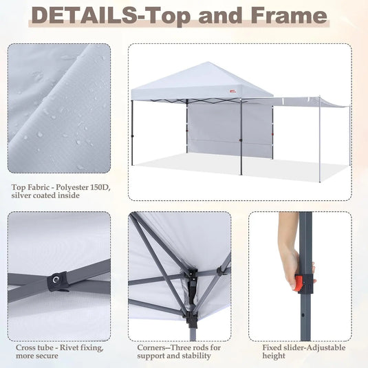 MASTERCANOPY 10x10 Pop‑up Canopy Tent with Two Shelters