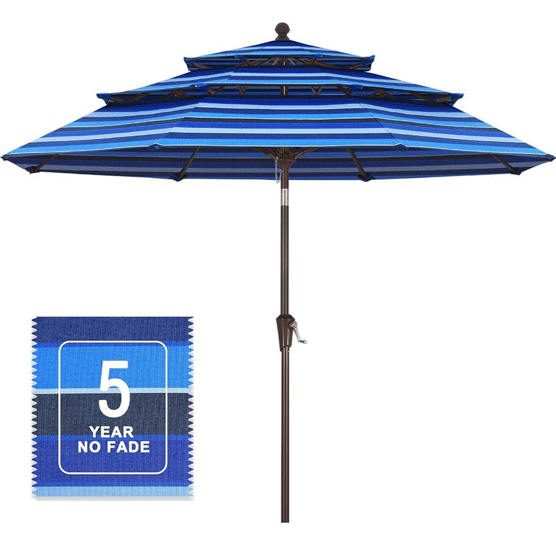 MASTERCANOPY 9ft 3-Tier Olefin Patio Umbrella 5-Year-Non-Fading
