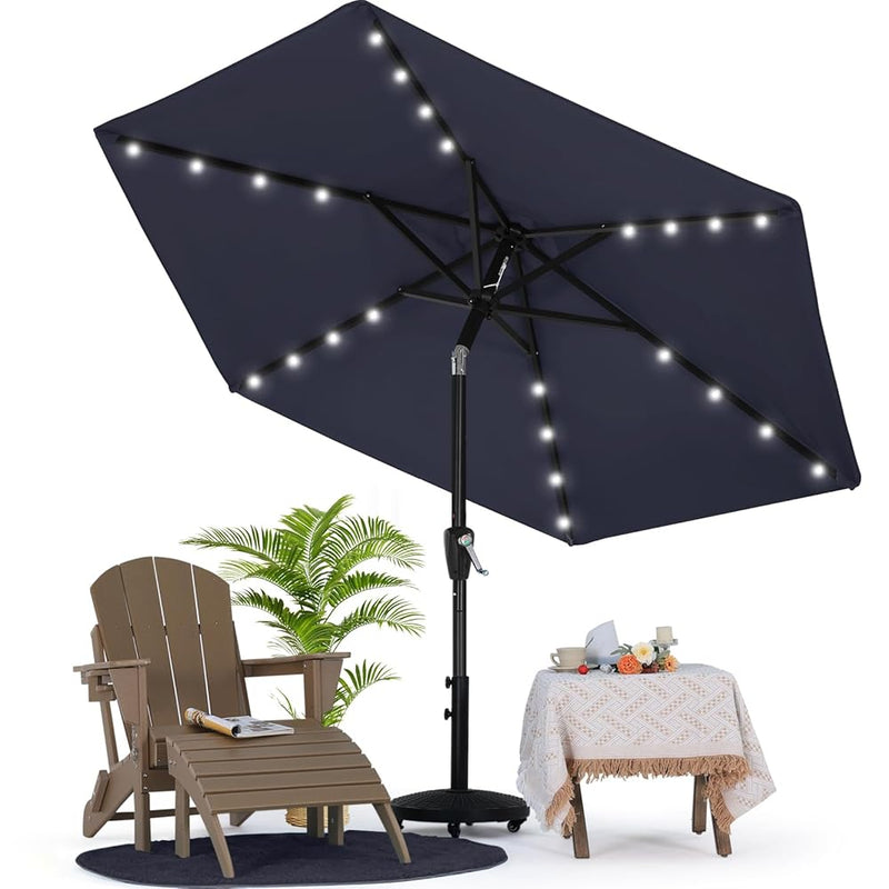 Load image into Gallery viewer, MASTERCANOPY Patio Umbrella with 32 Solar LED Lights 6&amp;8 Ribs

