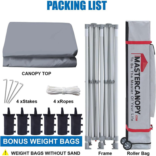 Mastercanopy Core-35 Premium Heavy Duty Instant Canopy Tent - 10x10, 10x15, 10x20