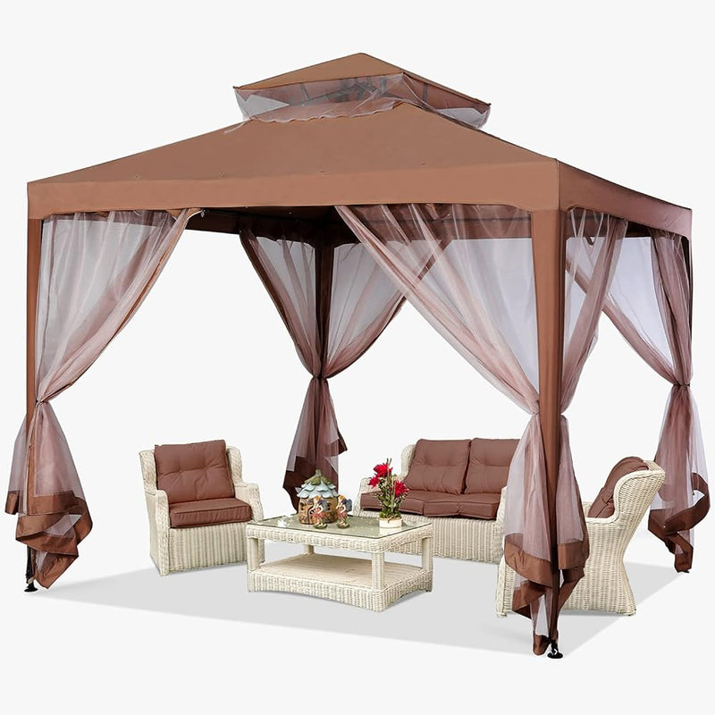 Load image into Gallery viewer, 10x10 Outdoor Patio Pop up Gazebo with Netting Walls
