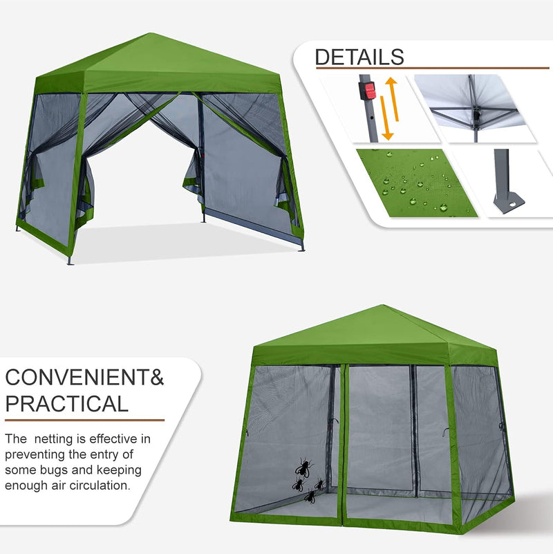 Load image into Gallery viewer, Leisure Sports Stable Pop-Up Canopy Tent with Mosquito Netting - 8x8, 10x10, 11x11
