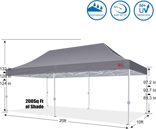 Mastercanopy Core-35 Premium Heavy Duty Instant Canopy Tent - 10x10, 10x15, 10x20