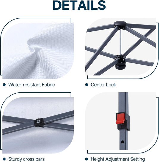 Leisure Sports Pop-Up Canopy Tent with Church Window Sidewalls - 10x10, 10x20
