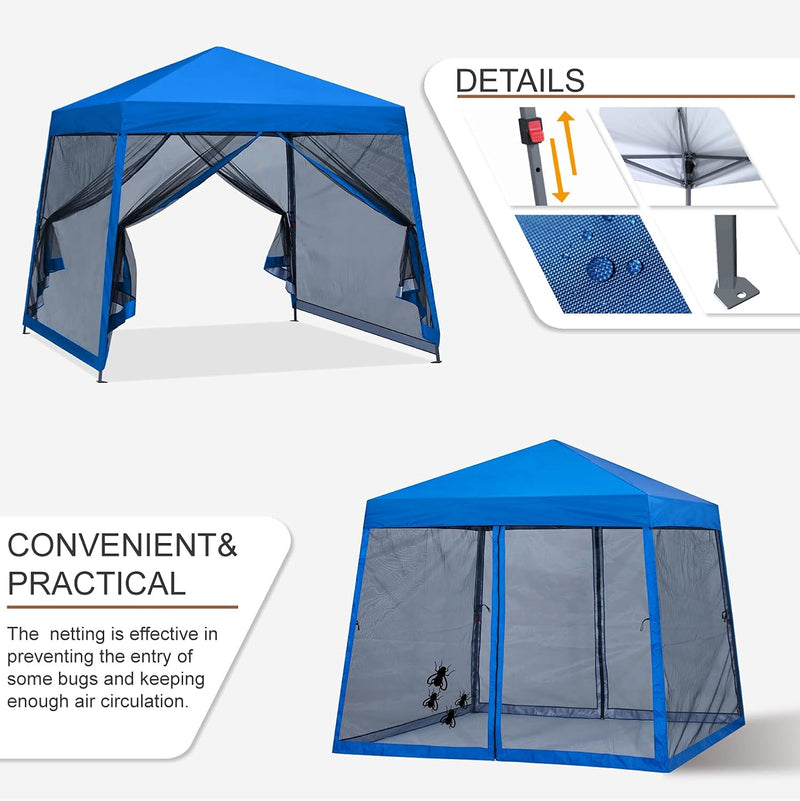 Load image into Gallery viewer, Leisure Sports Stable Pop-Up Canopy Tent with Mosquito Netting - 8x8, 10x10, 11x11
