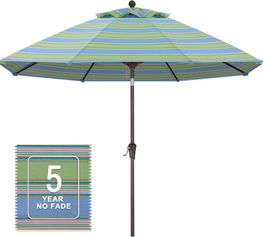 MASTERCANOPY Olefin 5-Year-Non-Fading 9ft Patio Outdoor Table Umbrella 8 Ribs