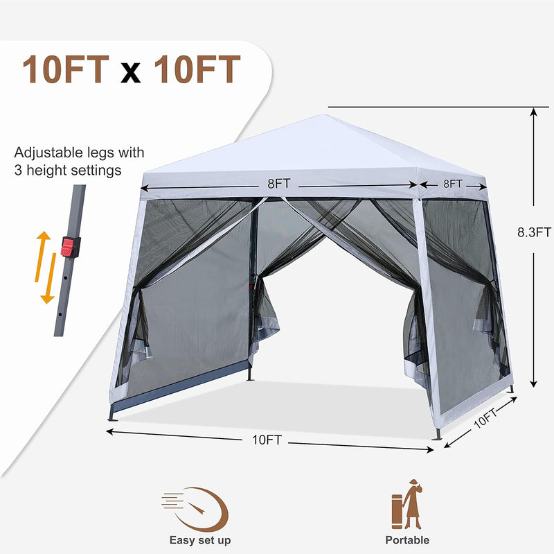 Load image into Gallery viewer, Leisure Sports Stable Pop-Up Canopy Tent with Mosquito Netting - 8x8, 10x10, 11x11
