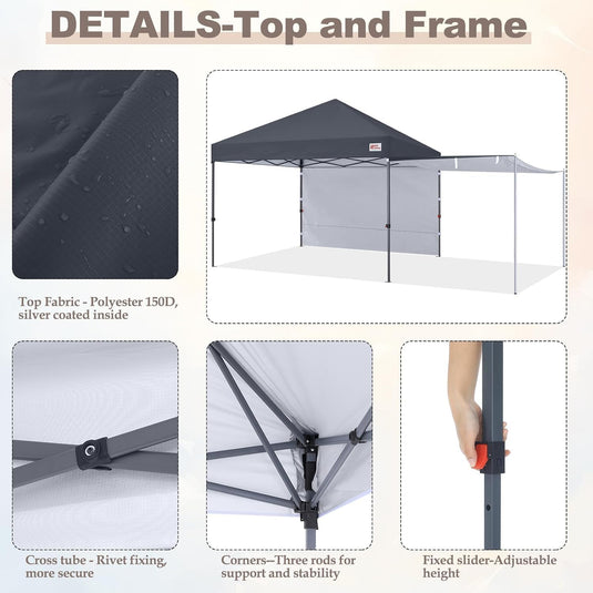 MASTERCANOPY 10x10 Pop-Up Canopy Tent with Two Shelters