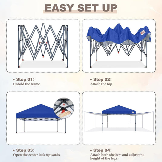 MASTERCANOPY 10x10 Pop-Up Canopy Tent with Two Shelters