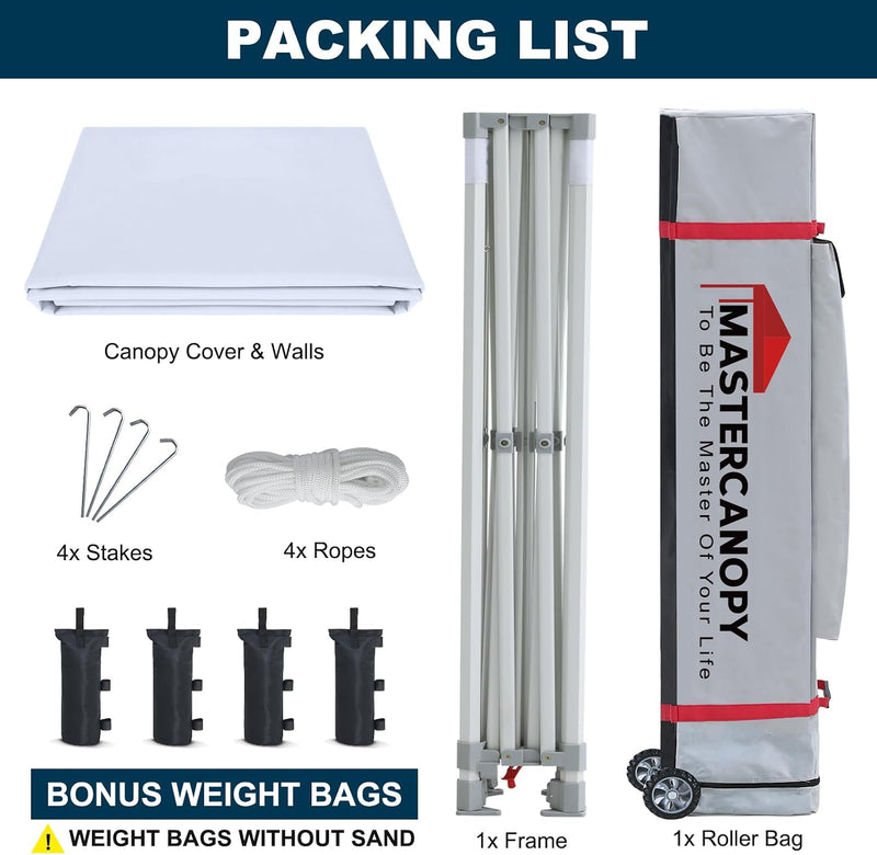 Load image into Gallery viewer, Mastercanopy Core-35 Premium Heavy Duty Instant Canopy Tent with Sidewalls - 10x10, 10x15, 10x20
