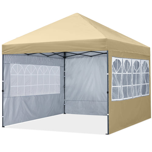 Leisure Sports 10x10 Pop Up Canopy Tent with Church Window Sidewalls-CA