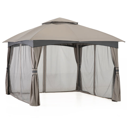 8x8/10x10/10x12 Outdoor Patio Garden Gazebo with Steel Farme and Netting Walls