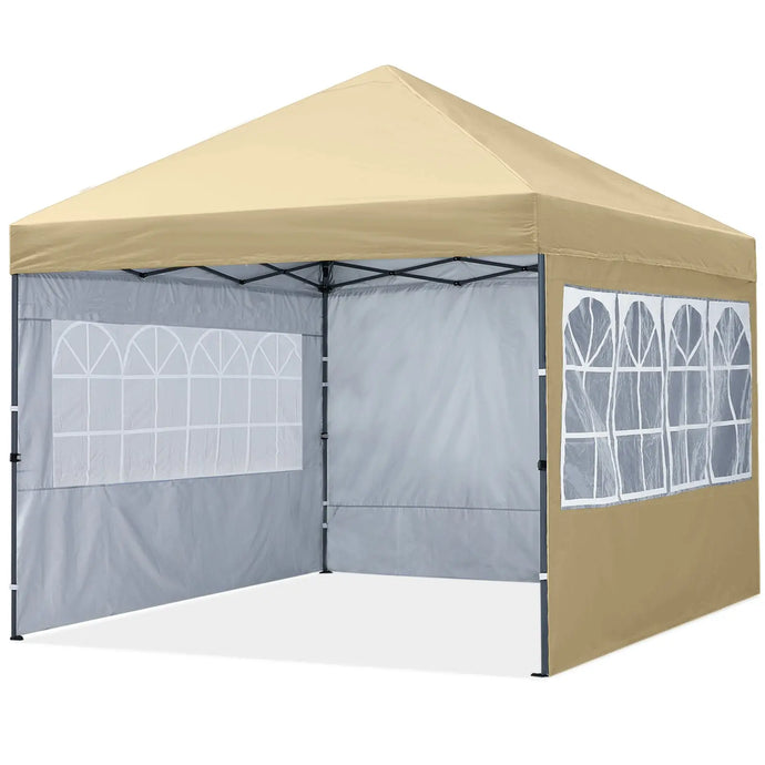 Leisure Sports 10x10 Pop Up Canopy Tent with Church Window Sidewalls-CA