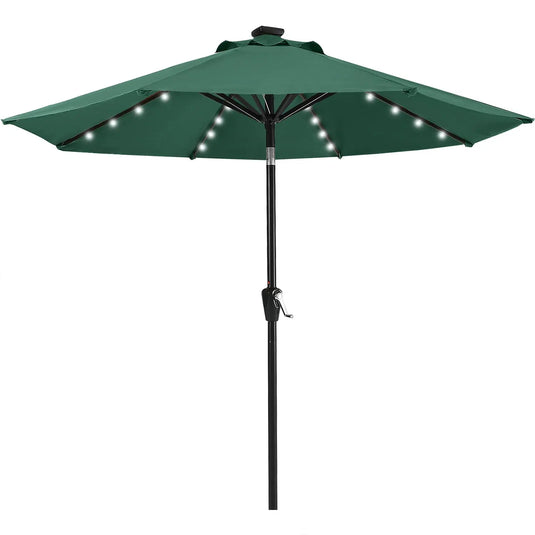 MASTERCANOPY Patio Umbrella with 32 Solar LED Lights 6/8 Ribs-CA