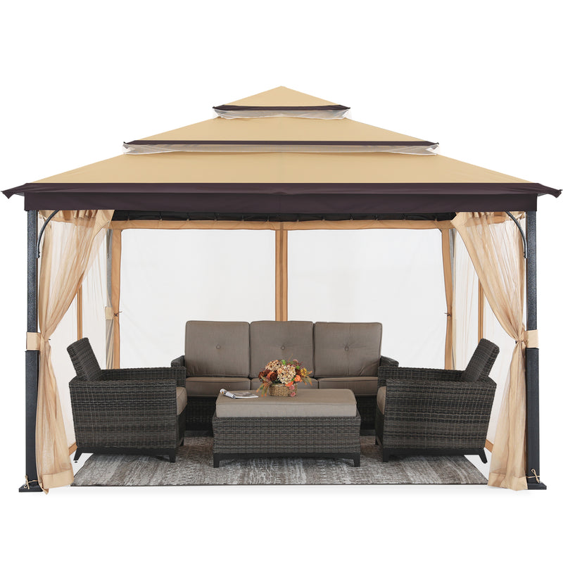 Load image into Gallery viewer, 12x12 Soft Top Outdoor Garden Patio Gazebo with Mosquito Netting
