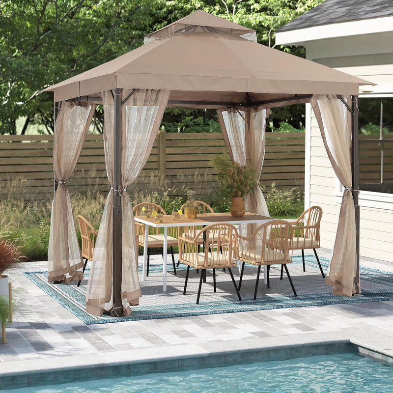 Load image into Gallery viewer, MASTERCANOPY Outdoor Patio Gazebo with Mosquito Netting 9x9, 11x11
