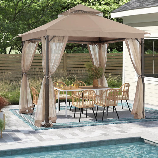 MASTERCANOPY Outdoor Patio Gazebo with Mosquito Netting 9x9, 11x11