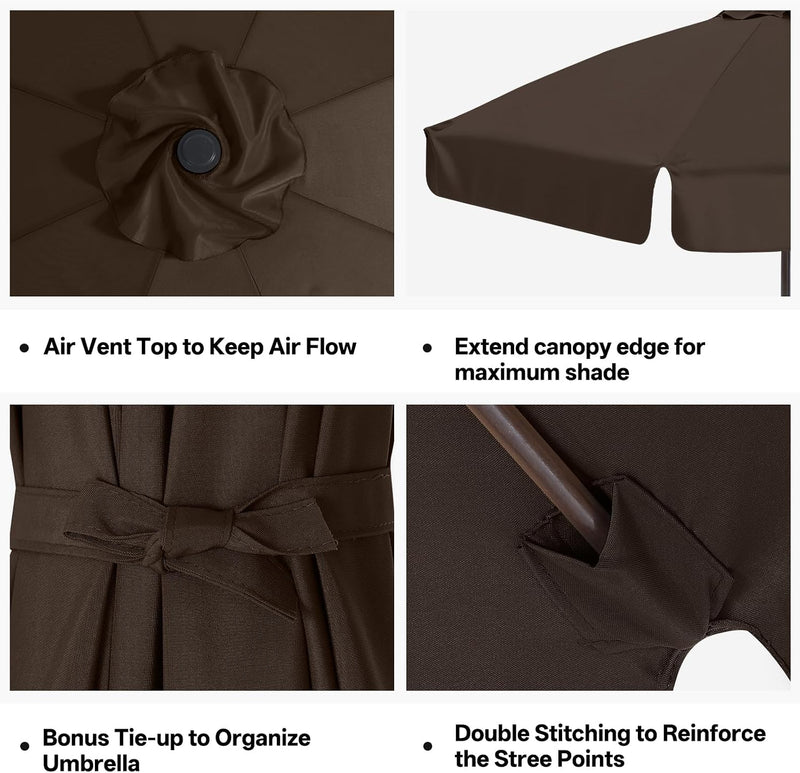 Load image into Gallery viewer, MASTERCANOPY Valance Patio Umbrella 6 Ribs 8 Ribs Replacement Top Only
