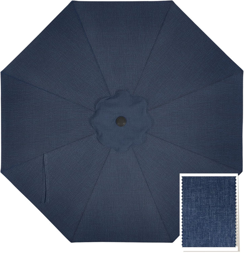 9ft patio umbrella replacement canopy 6 ribs in black 9FT Patio Umbrella Replacement Canopy for 8 Ribs 5-Year-Non-Fading Ole