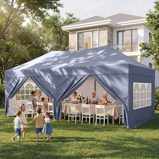 Leisure Sports Pop-Up Canopy Tent with Church Window Sidewalls - 10x10, 10x20